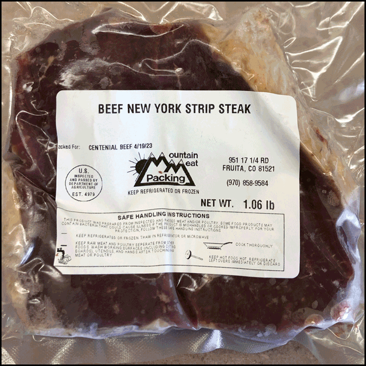NY strip steak all-natural dry-aged